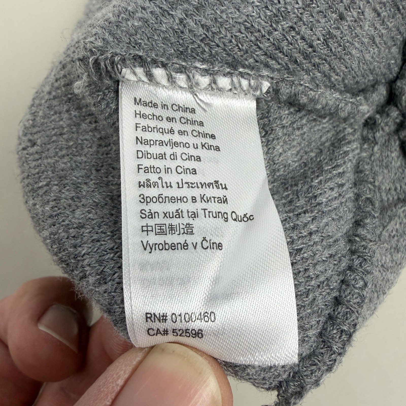 KAVU Hat Beanie Knit One Size Gray Fox Paw Print Pom Cuffed Winter Mens Animal