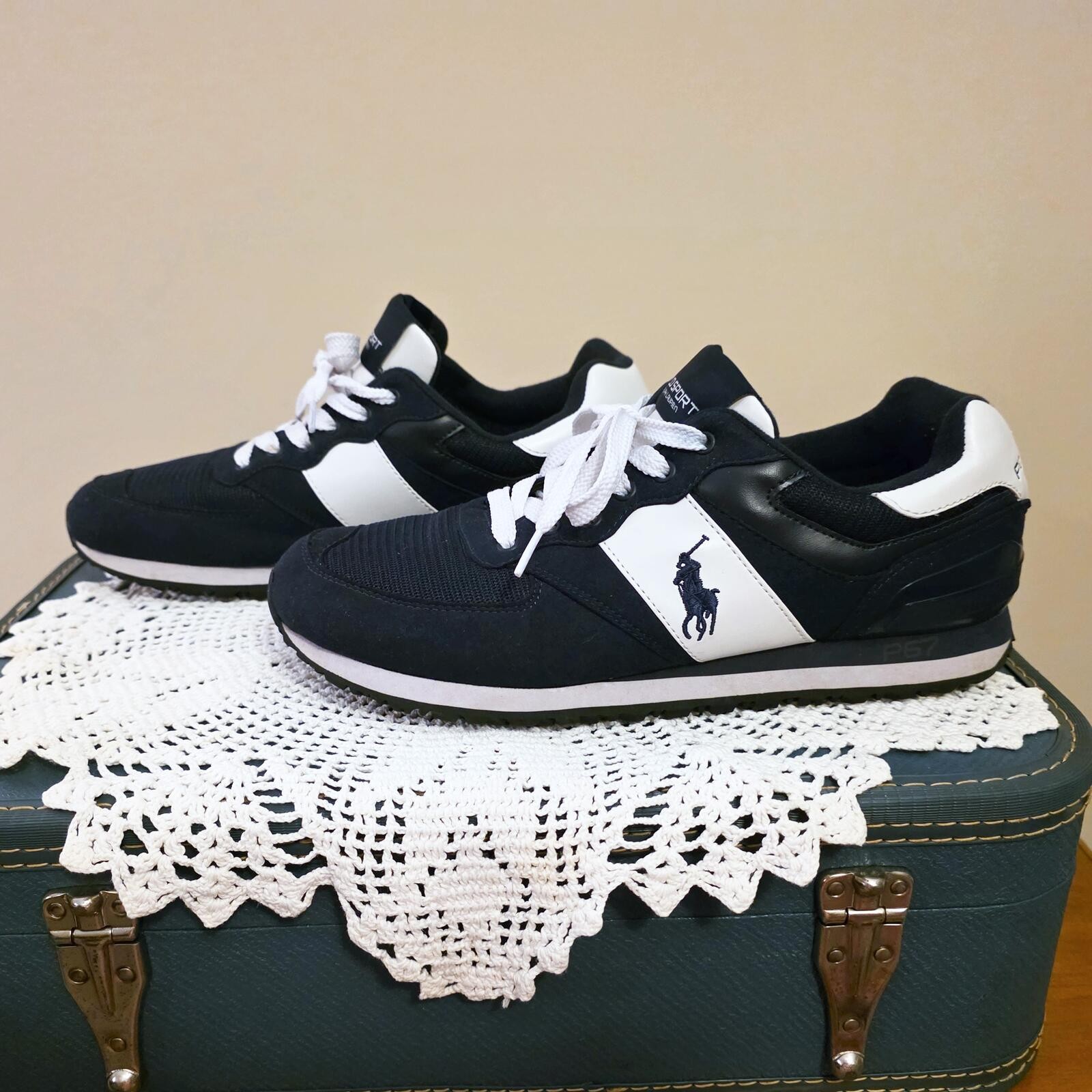 Polo Ralph Lauren Slaton Pony Sneaker Men 10.5 D Suede PU