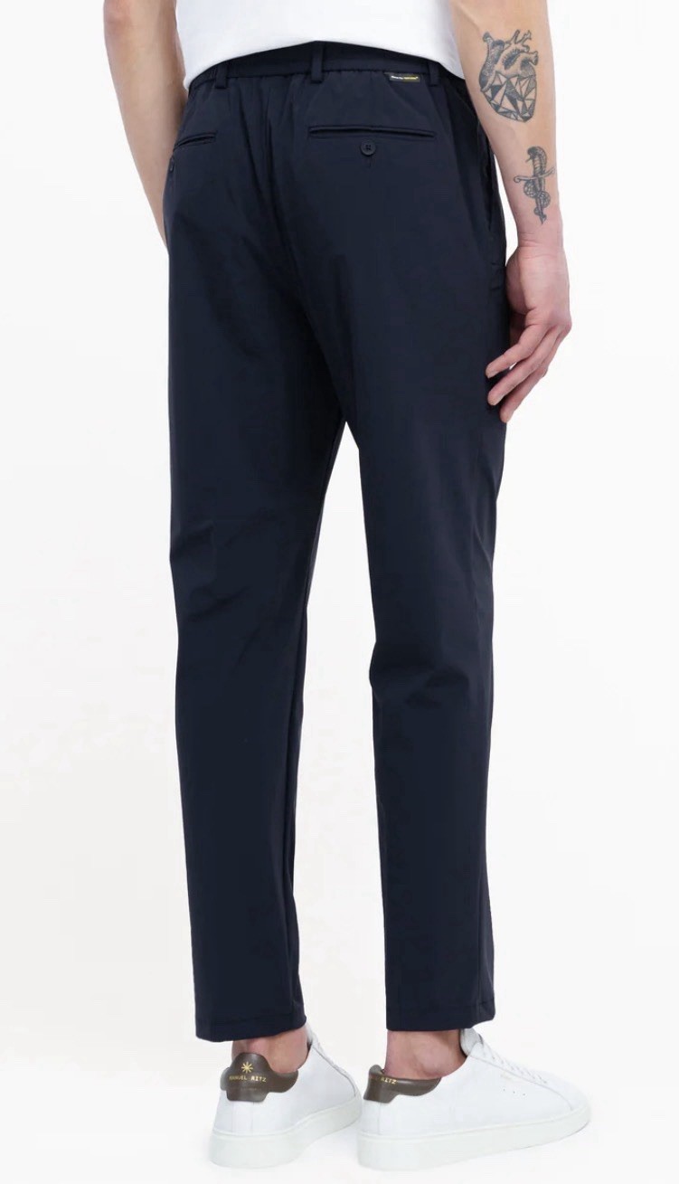 MANUEL RITZ Blue Technical Jogging Trouser Pants with Drawstring EU 48 US 32