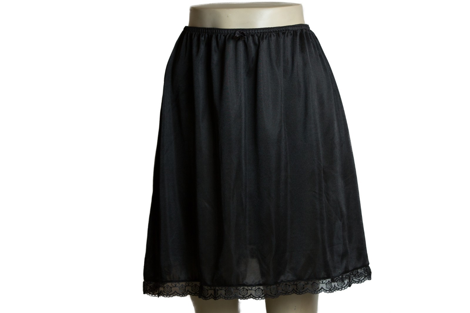 20″ Length Women Lace Trim Mini Half Slip White Beige Black S M L XL 2XL 999