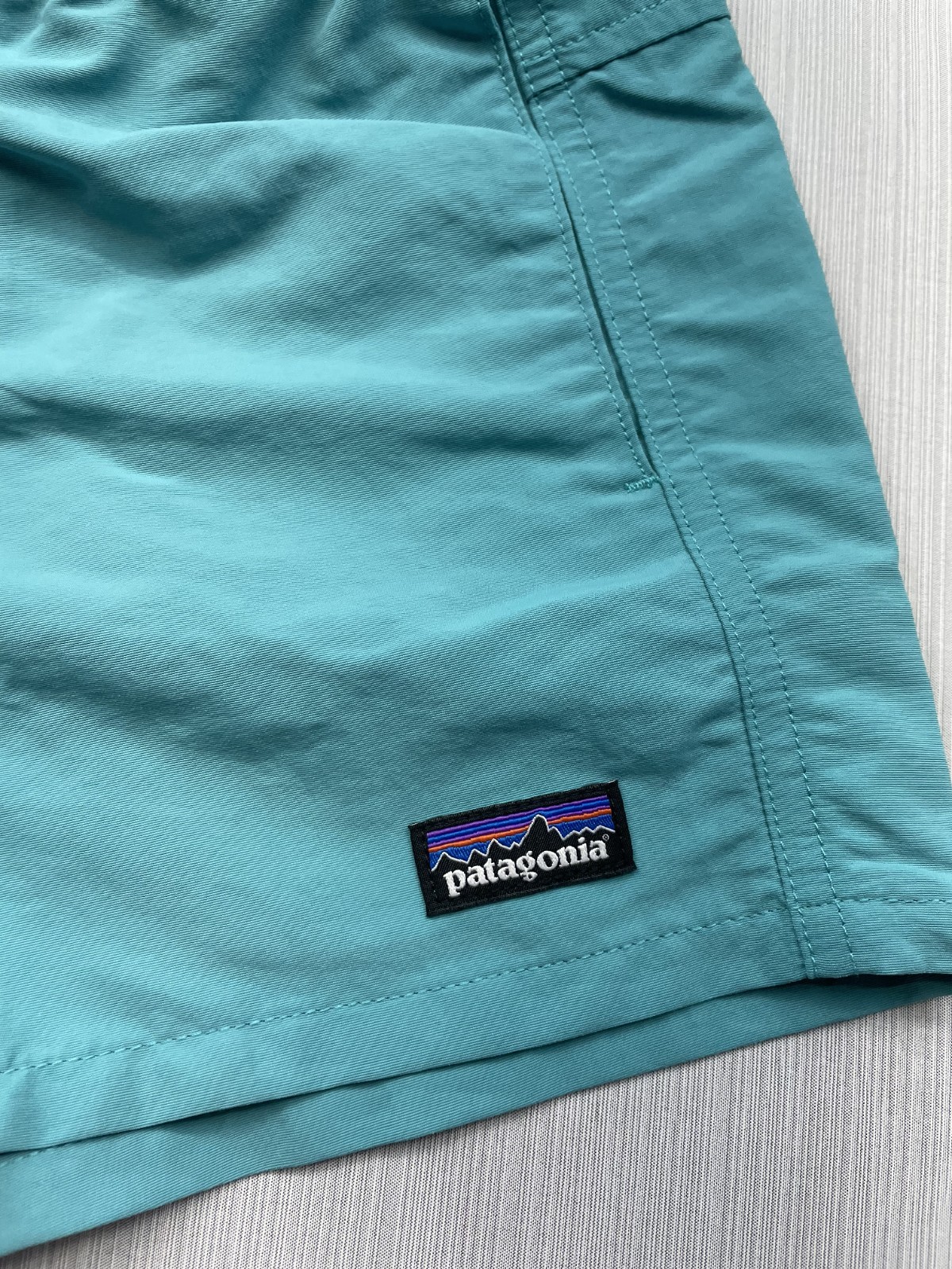 New Patagonia Boys Kids Baggies Shorts 4″ Unlined Sz Large (12) Blue Green