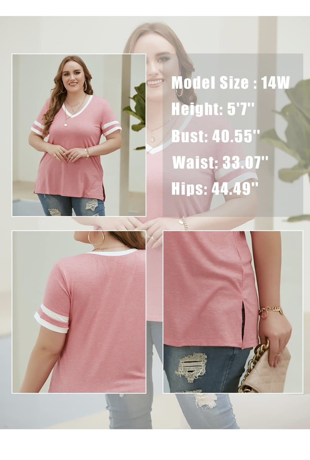 Plus Size Shirts for Women 4X Casual Short Sleeve Sleep Tops Wine Red 26W