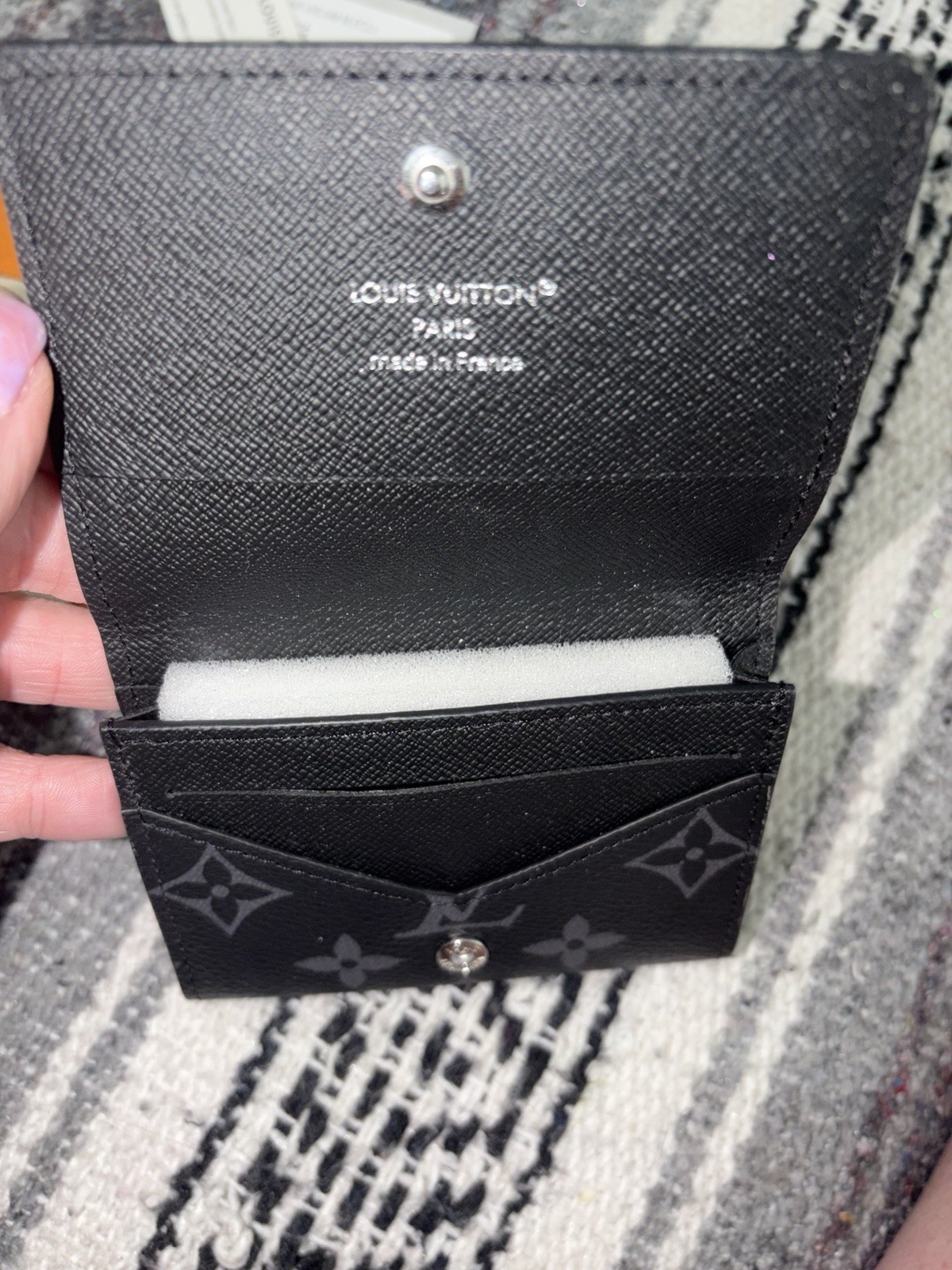 Authentic Louis Vuitton Envelope Business Card Holder Monogram Leather