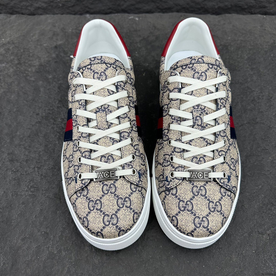 Lux GUCCI ACE Mens Bee Embroidered Canvas Low Top Casual Sneakers💝
