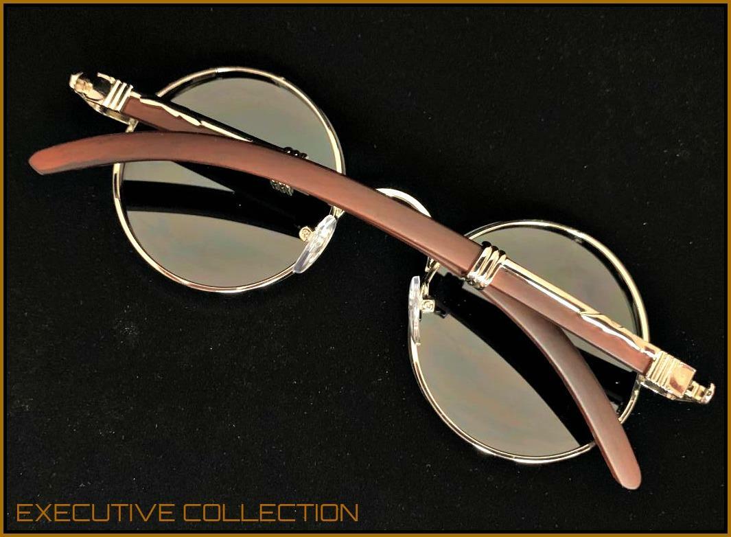 Mens Classy Elegant Exotic Sophisticated Retro Style SUNGLASSES Round Frame Lens