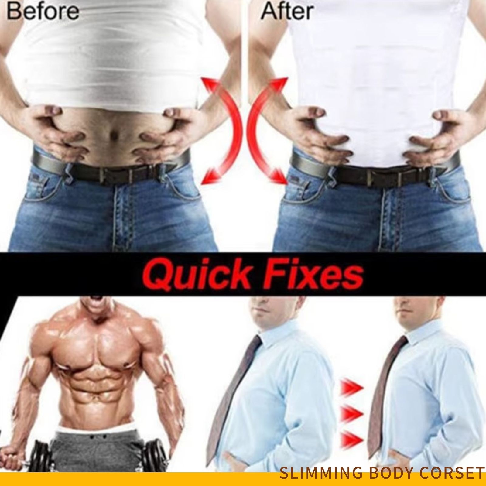 Men’s Body Shaper Slimming Vest Abdomen Tummy Control Compression Undershirt