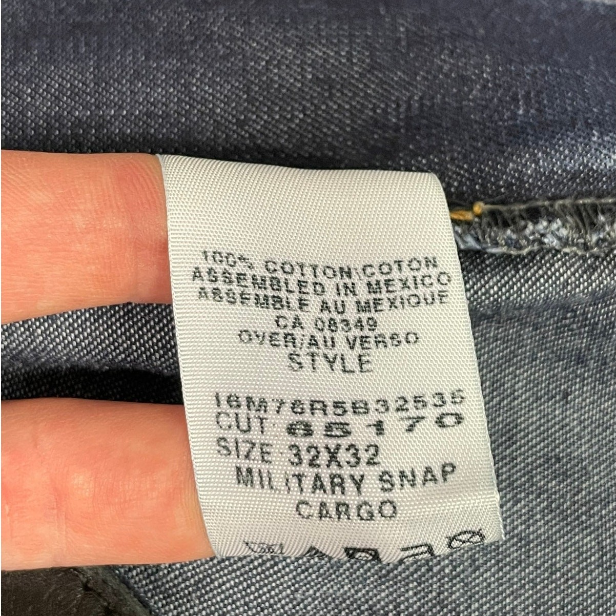 Polo Jeans Co Ralph Lauren Carpenter Jeans Wide Leg Blue Denim Cargo Pants 32×30