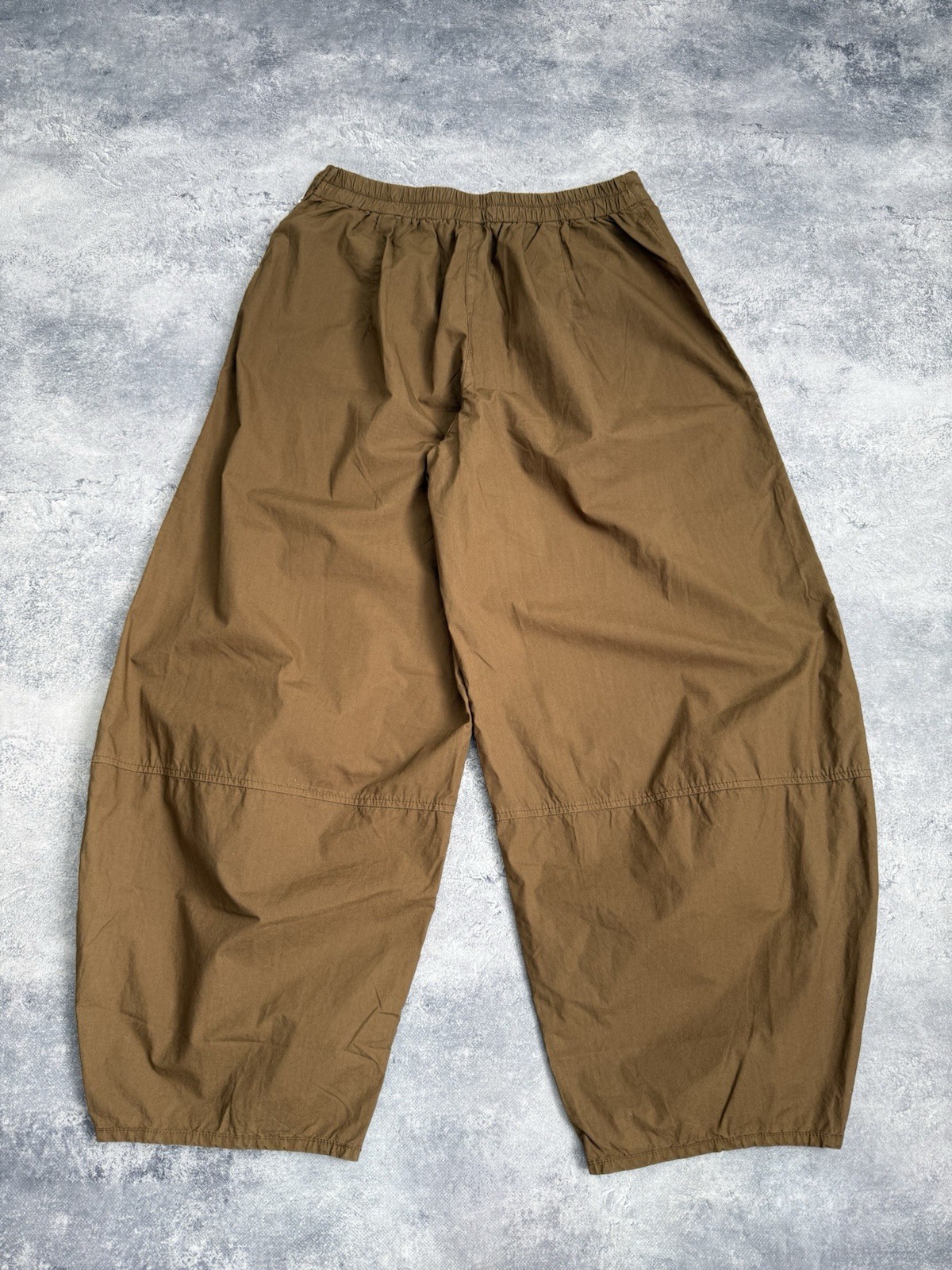 OSKA Trousers Baggy Pants Brown Size 2 Wide Barrel Balloon Women Parachute Japan