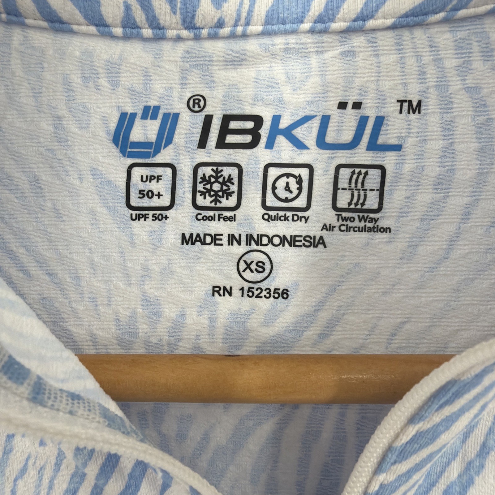 IBKUL ALENA PERIWINKLE WHITE XS L Mock Neck 1/4 Zip Golf Sun Shirt UPF 50 Cool