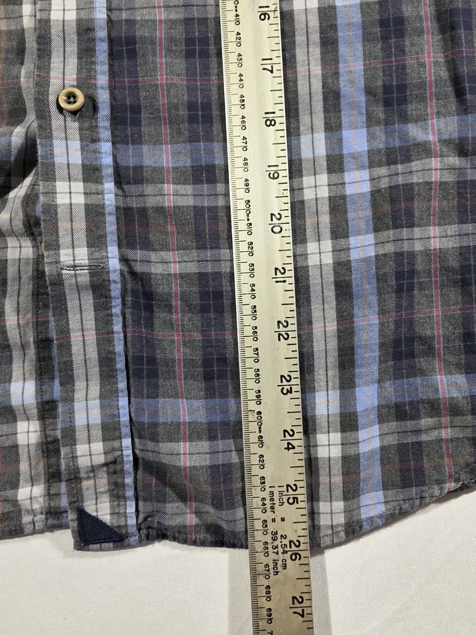 UNTUCKit Button Down Shirt Mens Medium Gray/Blue Carano 100% Cotton Long Sleeve