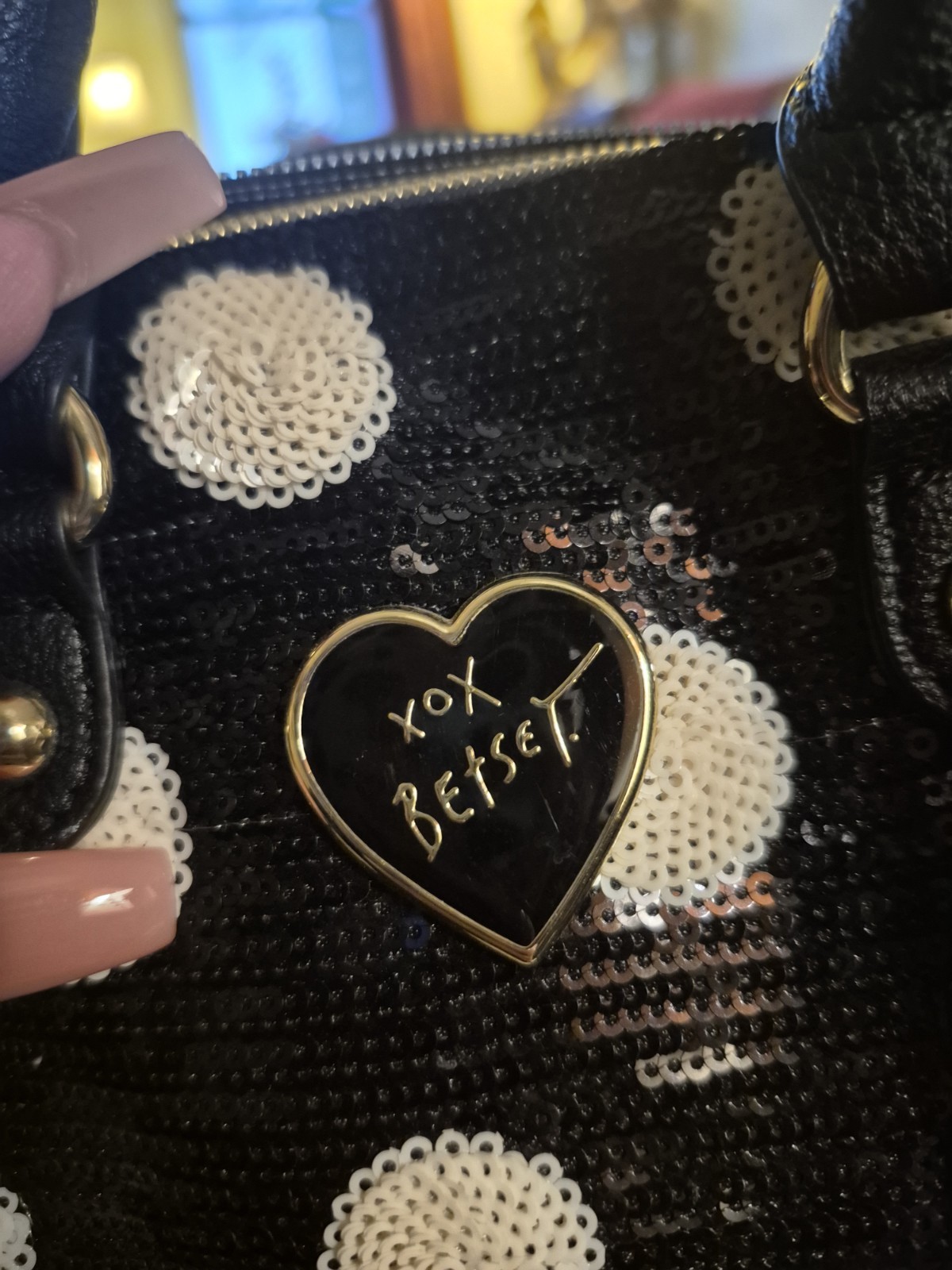 Betsey Johnson Polkadot Sequin Handbag