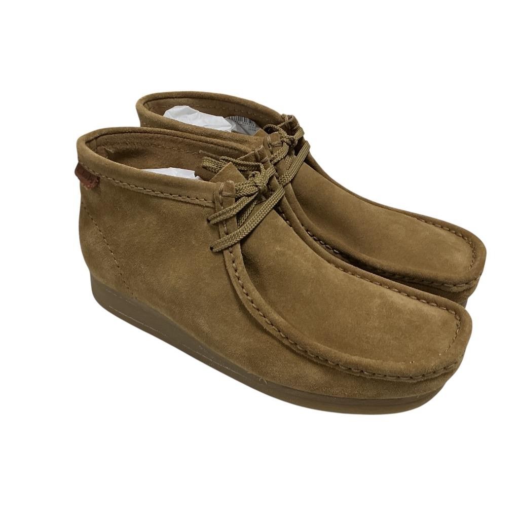 Clarks Wallaston Boots Mens 9M Dark Sand Suede Chukka Moc Toe Casual Lace Up