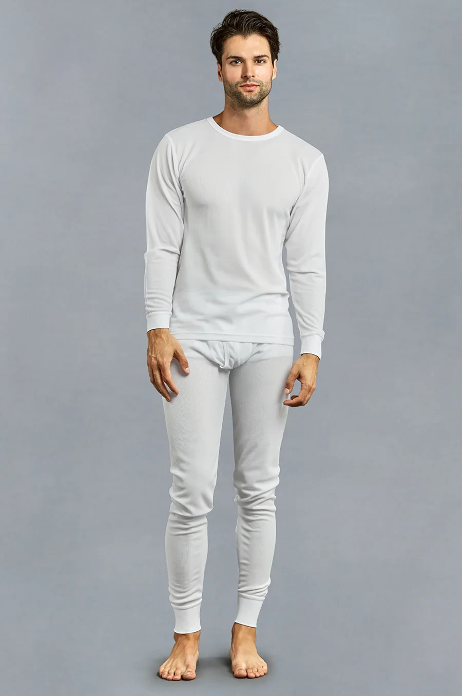 Mens 2pc Thermal Underwear Set Long Johns Waffle Knit Top Bottom S M L XL 2X 3X