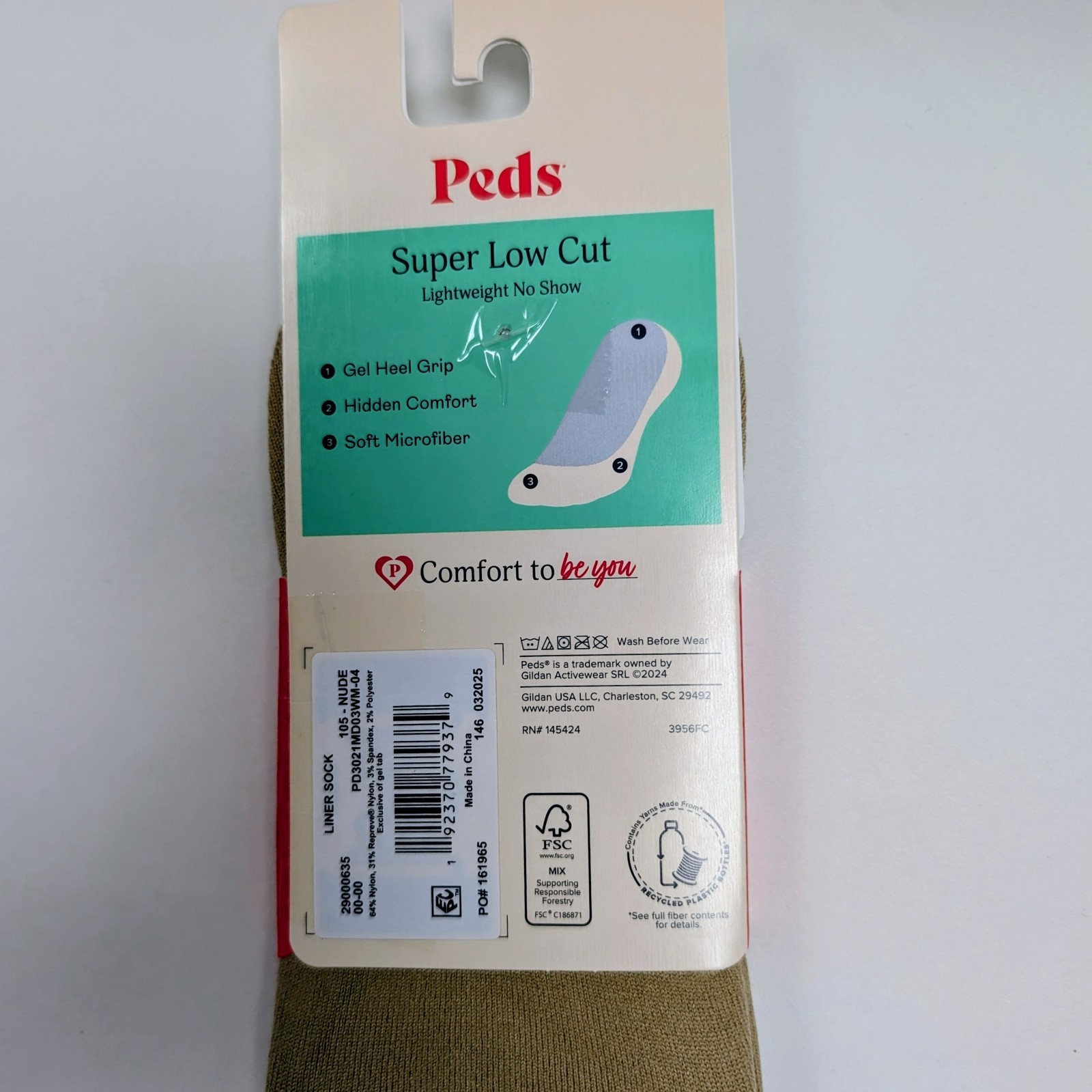 PEDS Super Low Cut Liner Socks Size Medium 5-10 Nude 6 pair