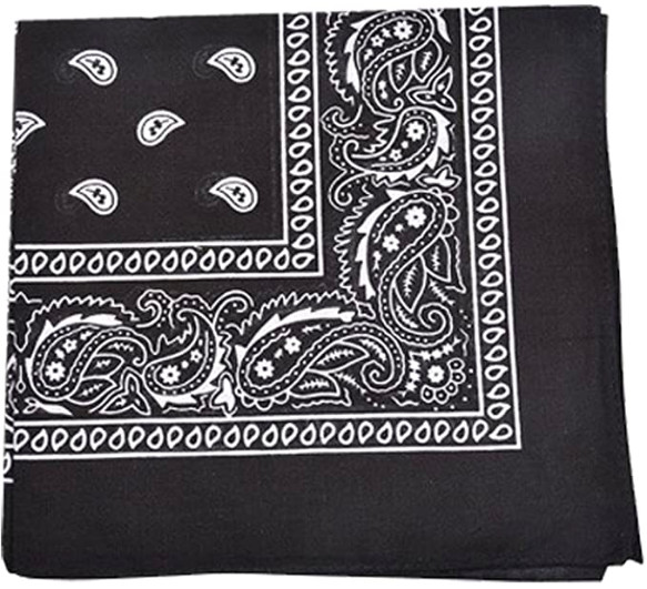 1 Dozen Pack 12 Black Paisley Bandanas 100% Cotton Cloth Scarf Wrap Wholesale
