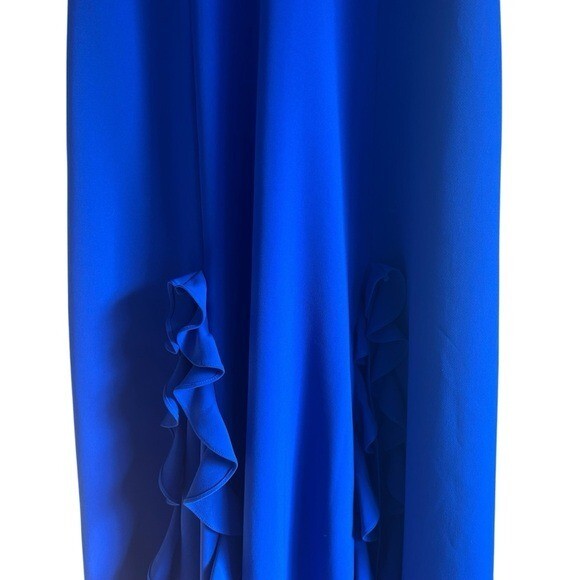 Sachin & Babi Illiana Gown 6 Cobalt Blue Ruffle Formal Evening Dress