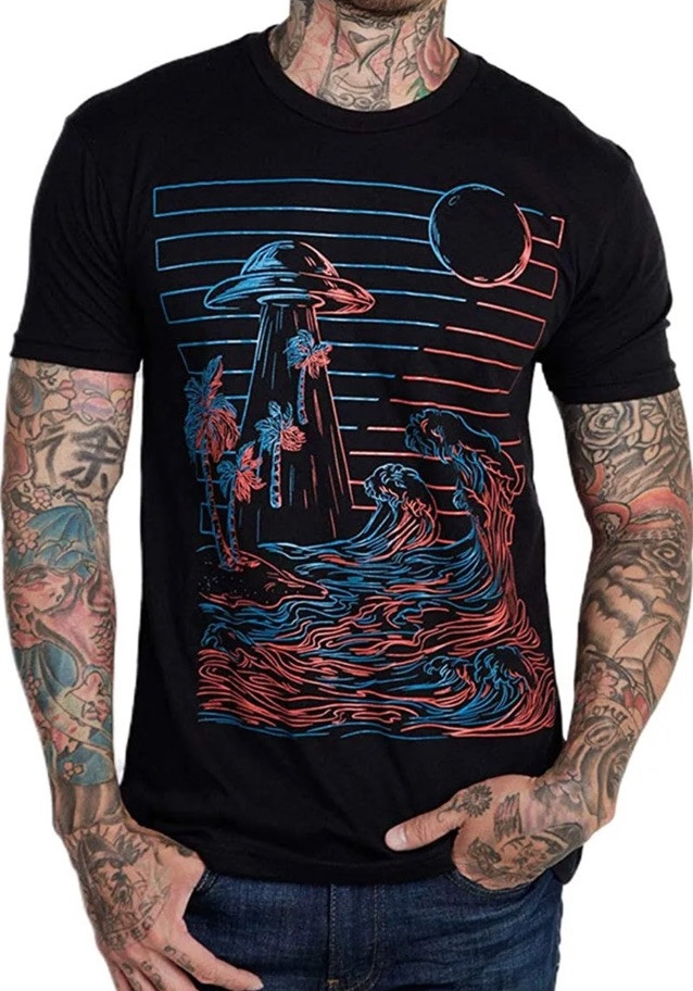 Into The AM Graphic Tee Unisex Size Medium Space Planetary Alien Moon Galaxy