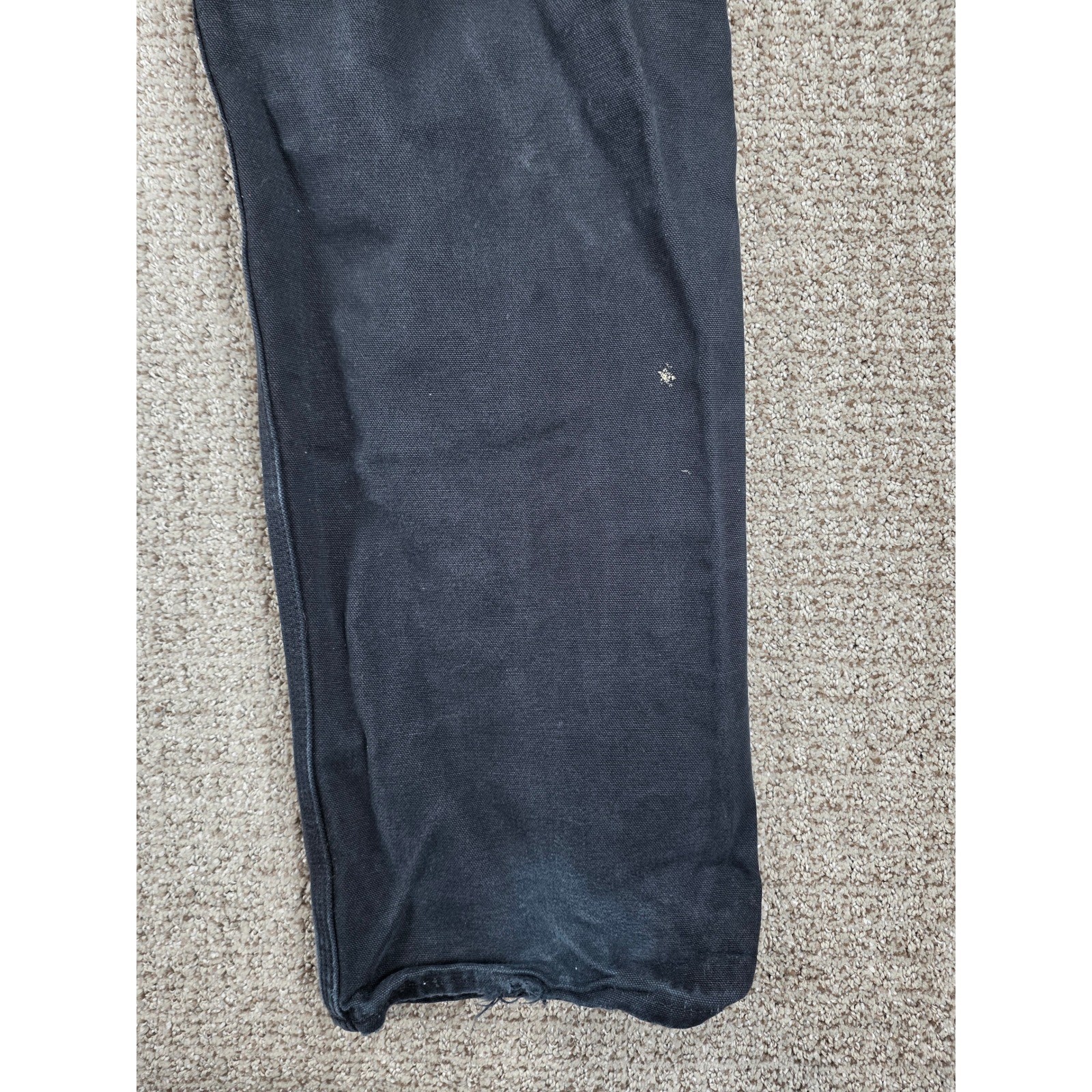 Carhartt B01 BLK Double Knee Painted Distressed Dungaree Pants Black 34×33 Mens