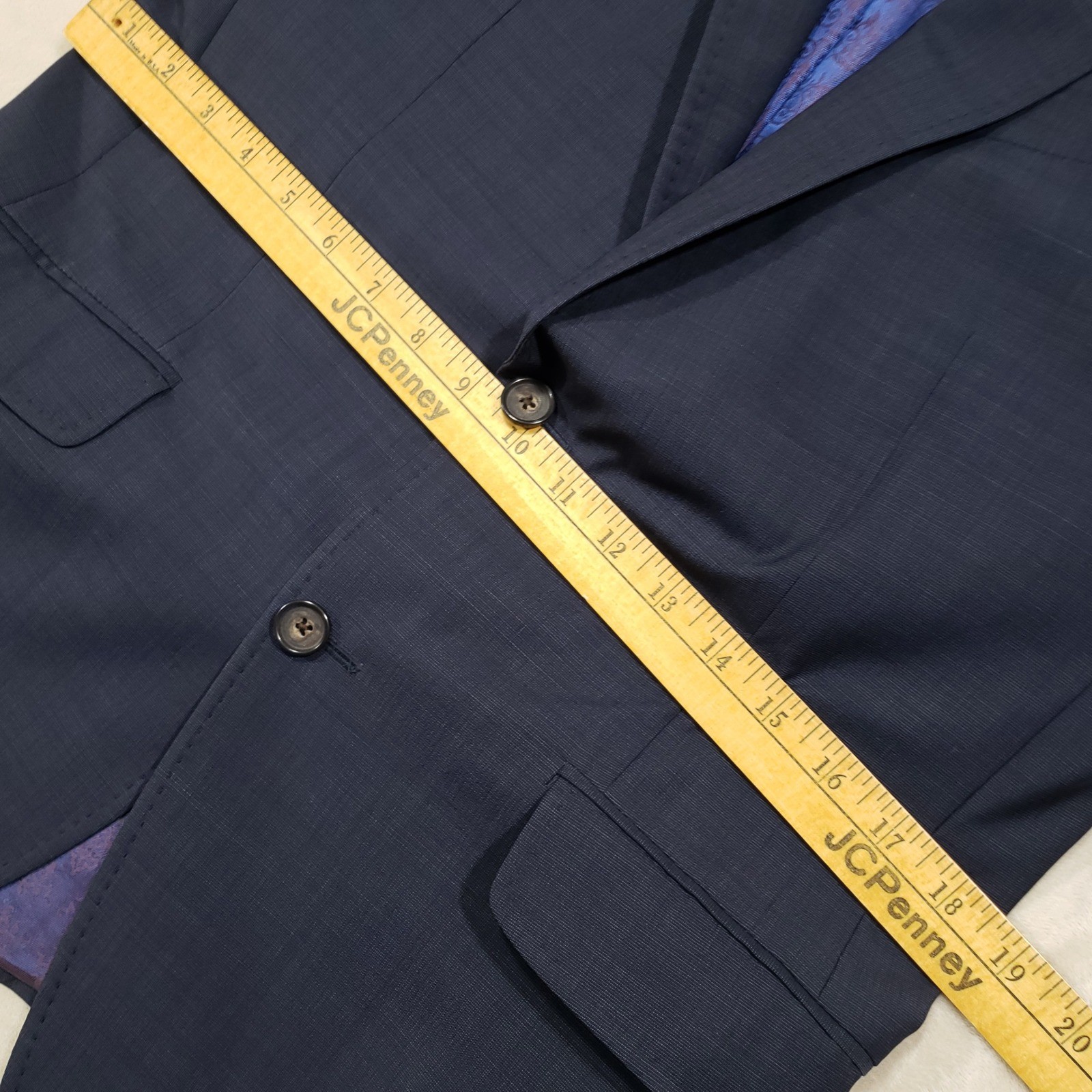 Ted Baker Suit Mens 38R Navy Blue Wool Jarrett CT Endurance Micro-Check 2-Piece