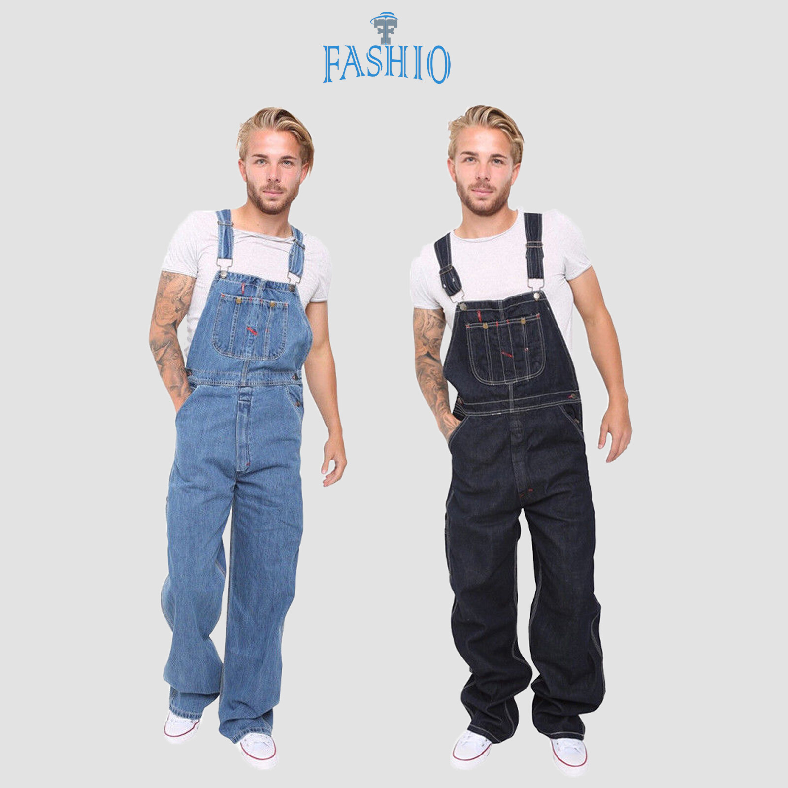 Men’s Denim Dungarees Jeans Bib and Brace Overall Pro Heavy Duty Workwear Pants