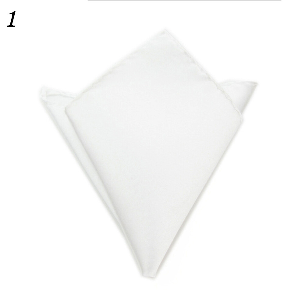 New Polyester Silk Solid Color Suits Pocket Square Wedding Party Handkerchief
