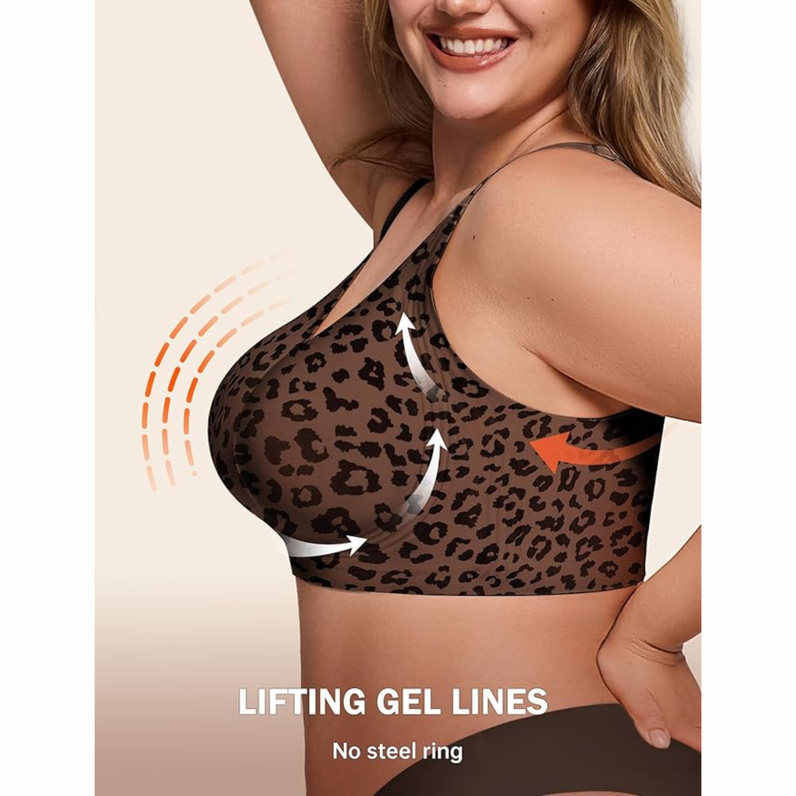 Womens Wireless Push Up Bra Full Coverage Seamless Supportive Plus Size