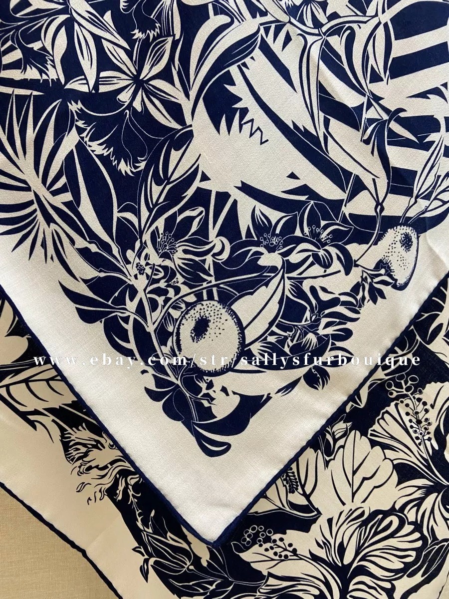 Sallys 70% Cashmere & 30% Silk Wrap Scarf Flamingo Print Double Face Shawl 53″