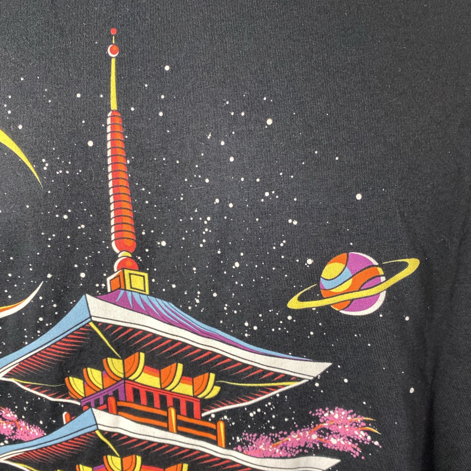 Into The AM Graphic Tee Unisex Black Size 3XL Sakua Galaxy Cherry NWOT
