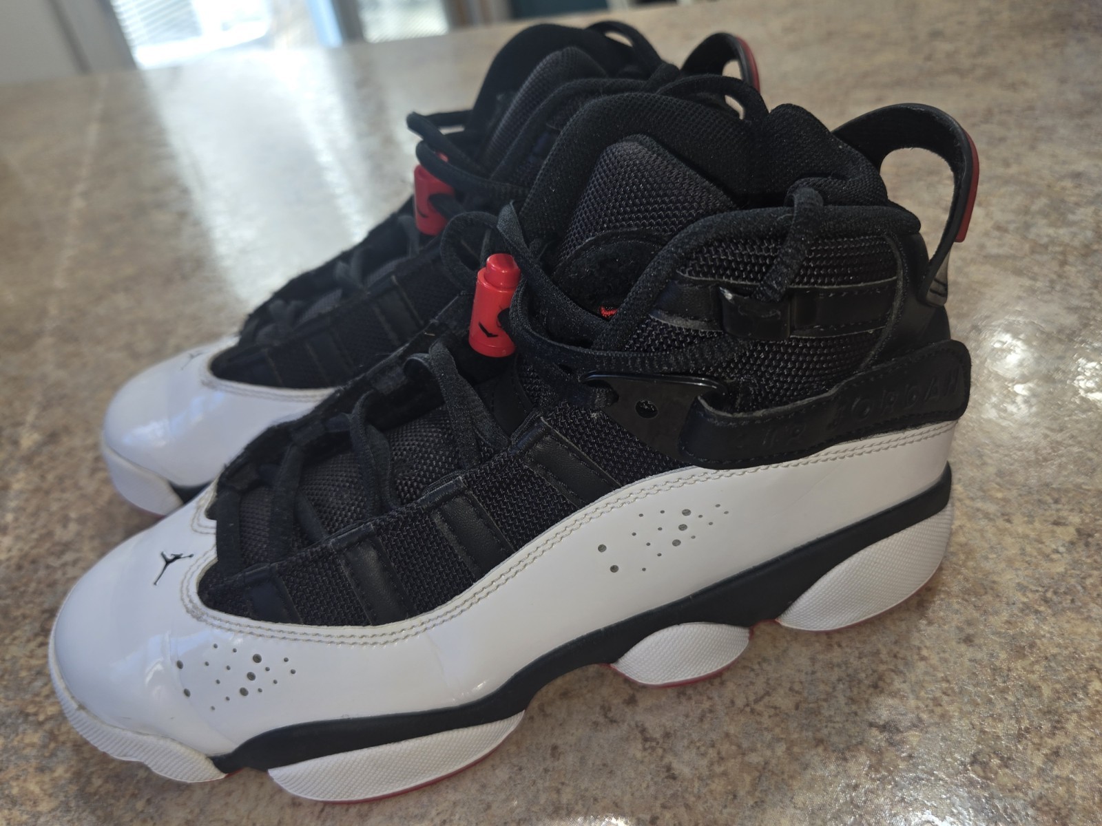 Jordan 6 Rings He Got Game Youth Sz 4.5Y Black White Gym Red Sneakers Very Good