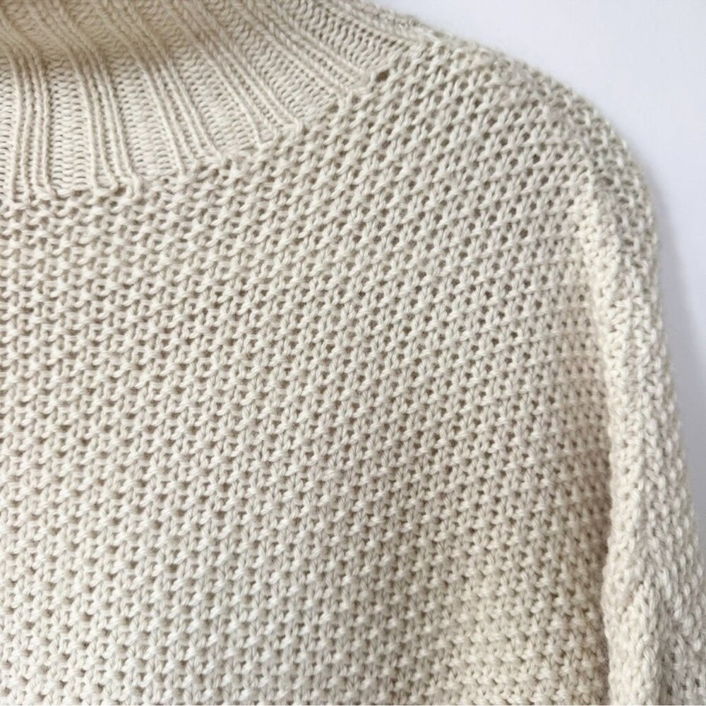 Reformation Poste Baby Alpaca Turtleneck Knit Sweater Cream XS