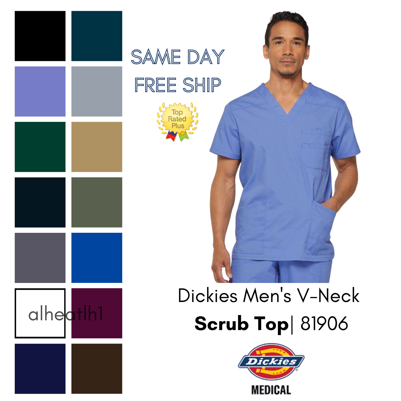 Dickies EDS Signature Men’s V-Neck Scrub Top | 81906