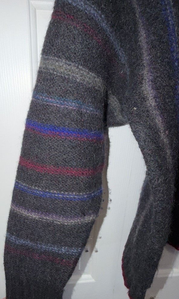 Vintage Boston Traders Knit Sweater Mens Large Wool Crewneck 90s Black + Stripes