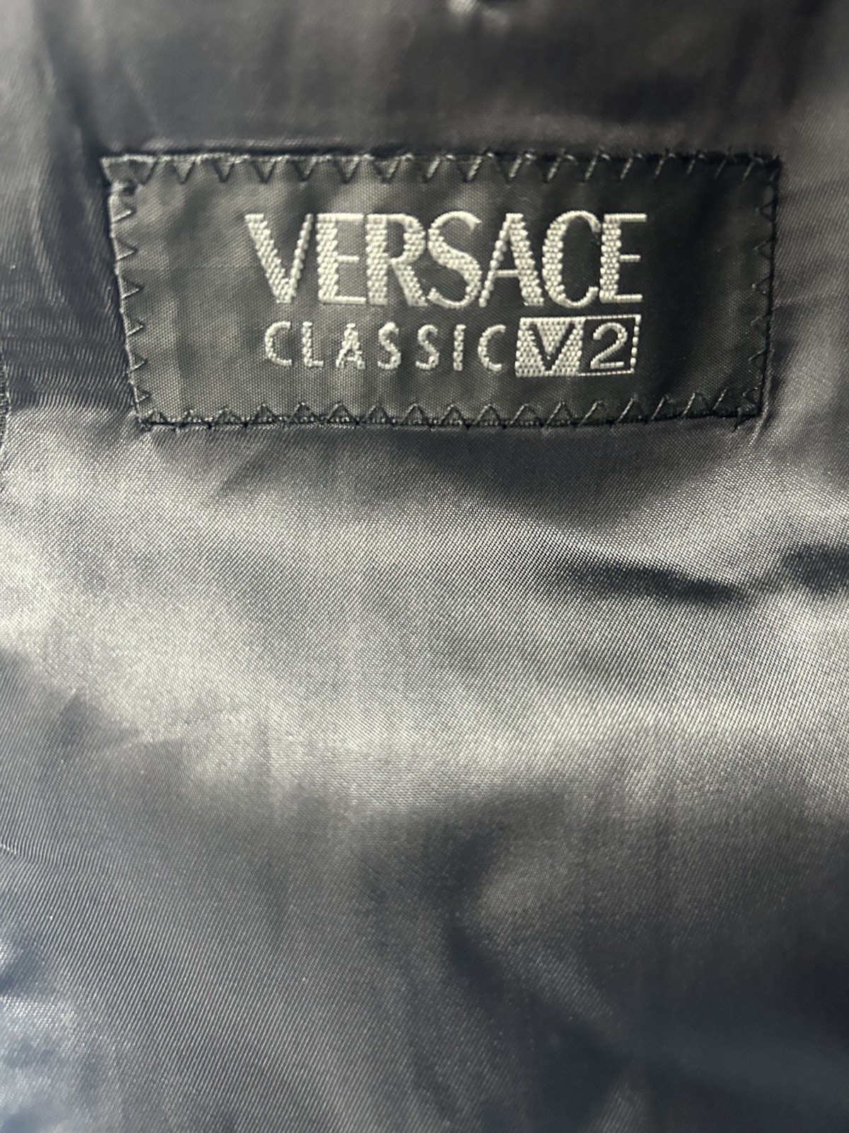 Men’s Pinstriped Vintage Versace Classic V2 2 Piece Suit