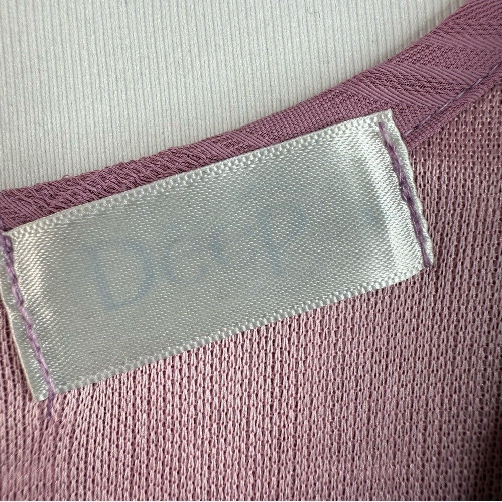 Deep, long sleeve pink keyhole, opening back Chic Mauve Blouse for Women