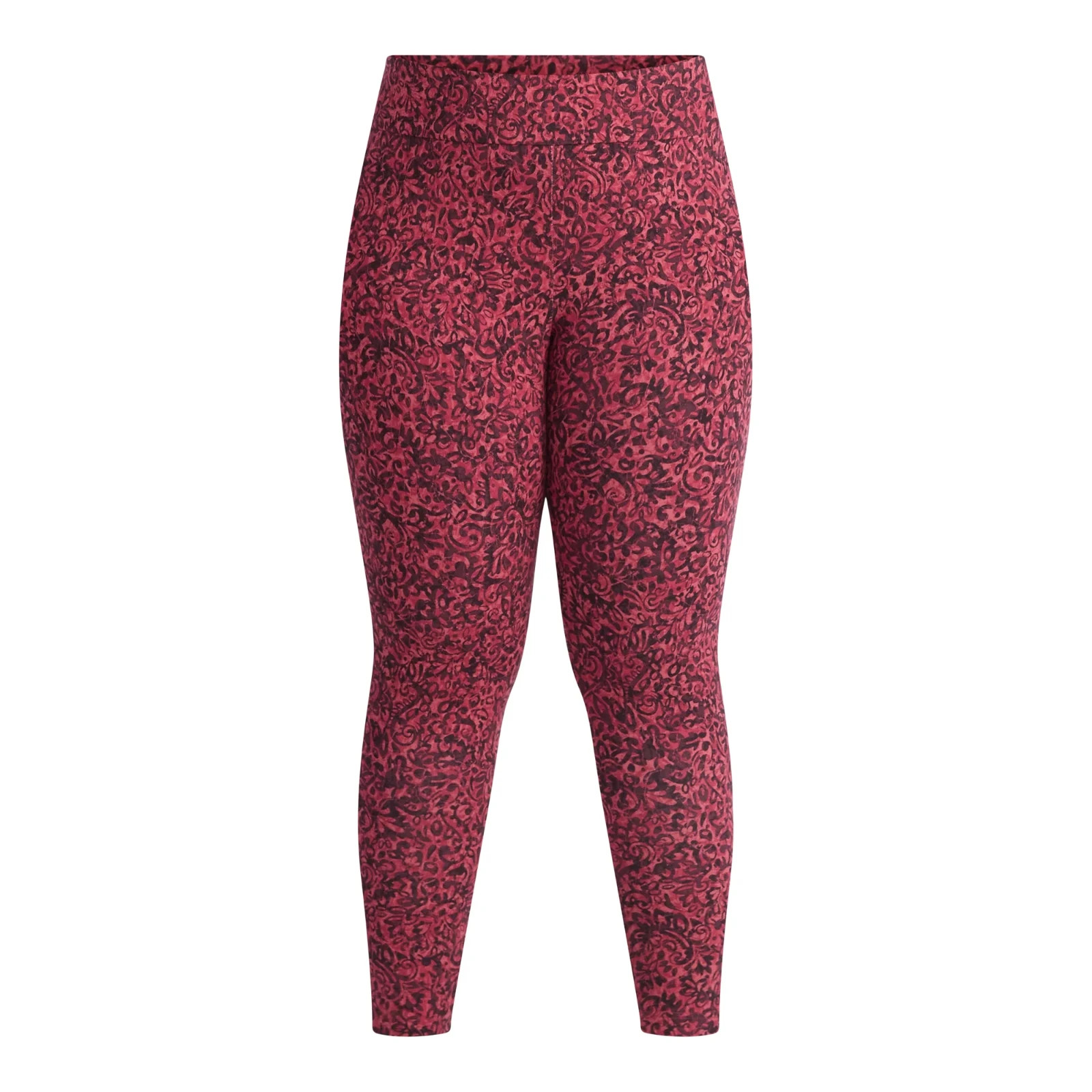 Terra & Sky High Waist Ankle Length Leggings 27″ Inseam Red 4X (28W-30W)