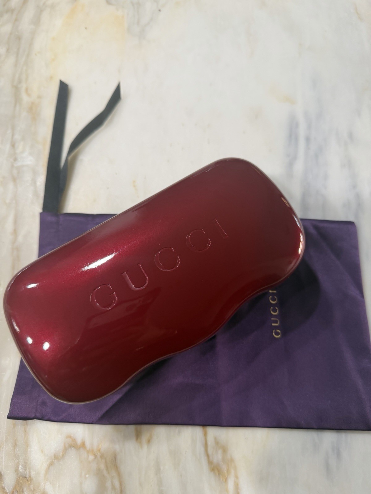 GUCCI GG1771S Burgundy Narrow Angular 1771 GG Logo Runway Fashion Sunglasses 003