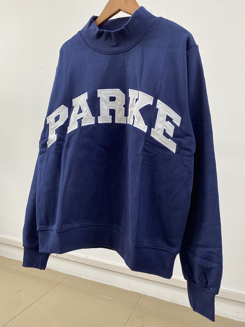 PARKE New Letter Patch Embroidered High Neck Loose Women’s Sweatshirt