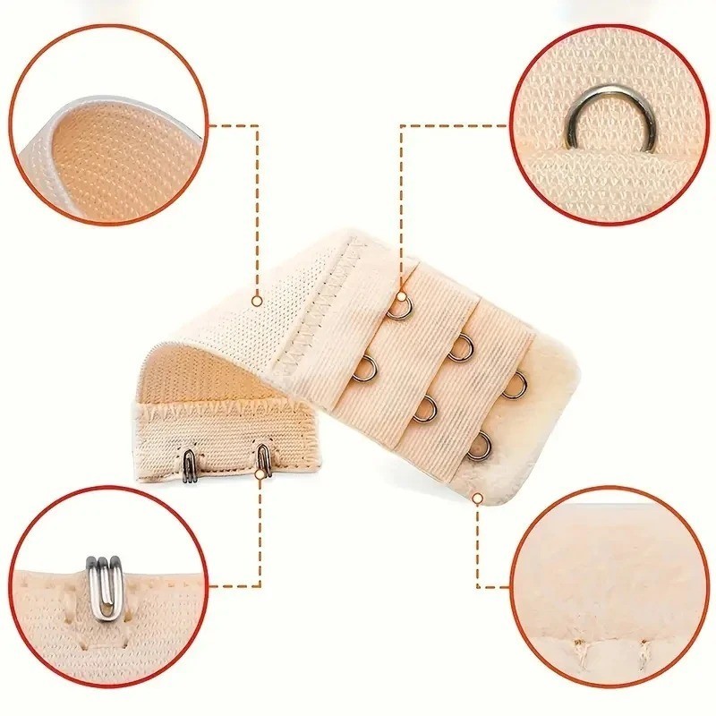 1/5 Pcs Adjustable Bra Extender 2-4 Hooks with Elastic Extension Underwear Strap
