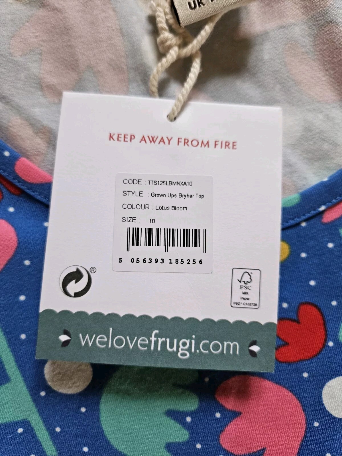 Frugi. Adult Top. UK 10. Brand New With Tags. Multicoloured. Organic Cotton