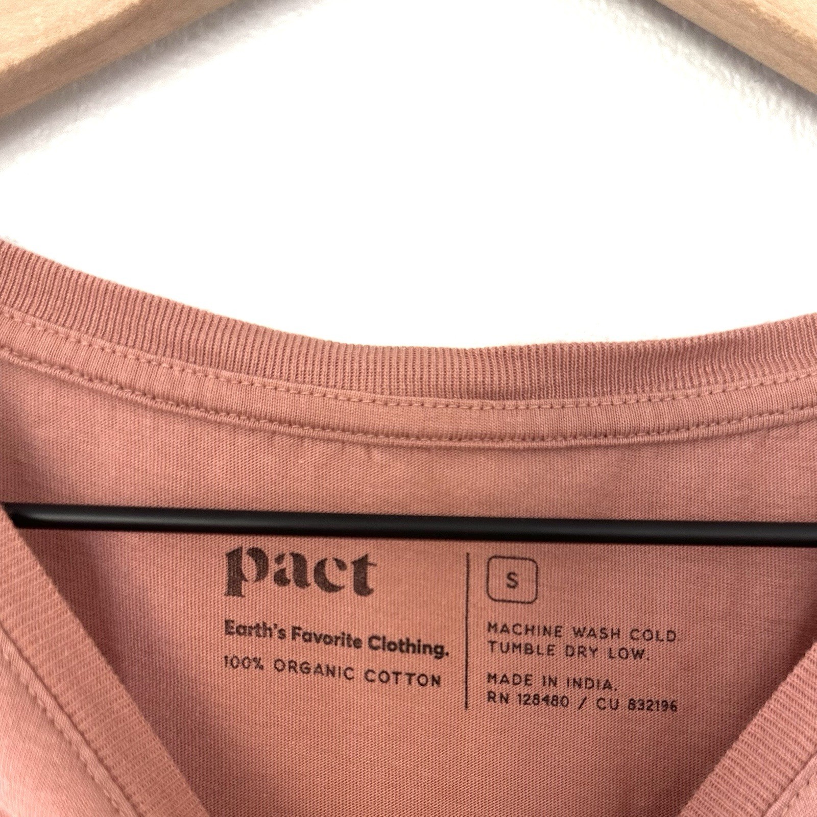Pact 100% Organic Cotton Softspun High Neck Tank Top Small Pink Sleeveless Basic
