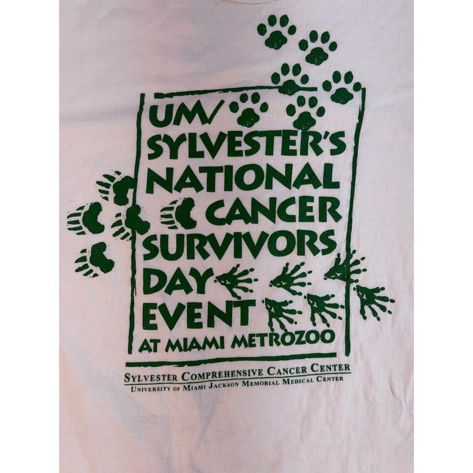 Vintage UM Sylvester National Cancer Survivors Day Miami Metrozoo T-Shirt XL