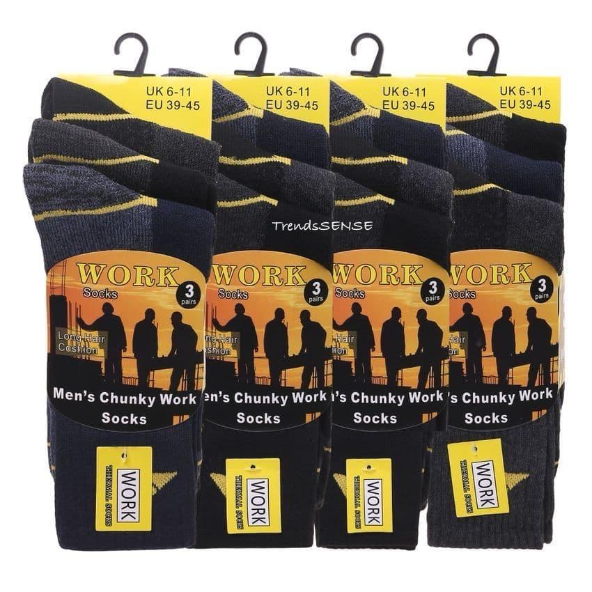 Mens 6/12 Pairs Heavy Duty Work Socks Workwear Boot Socks UK 6-11