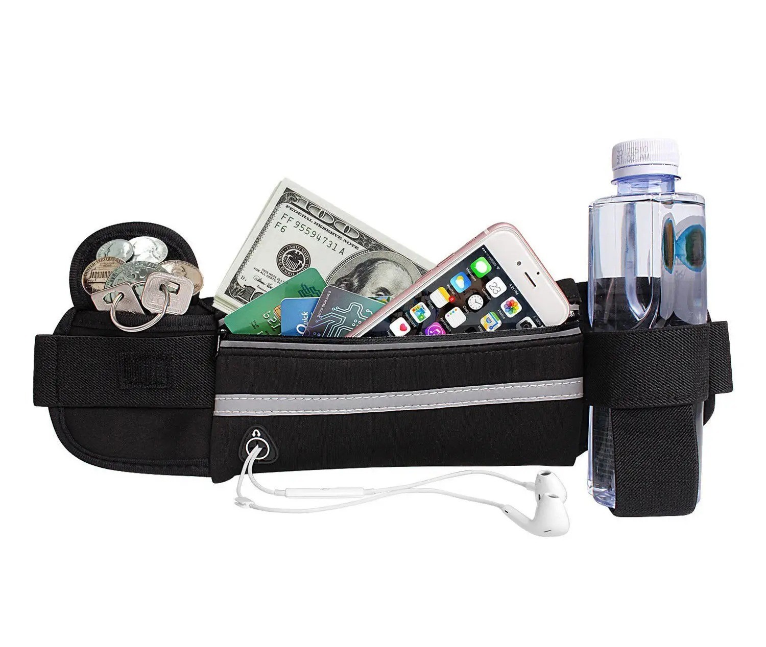 Colorful Waterproof Neoprene Fanny Pack Running Waist Bag Green Pink Black 1 Pc