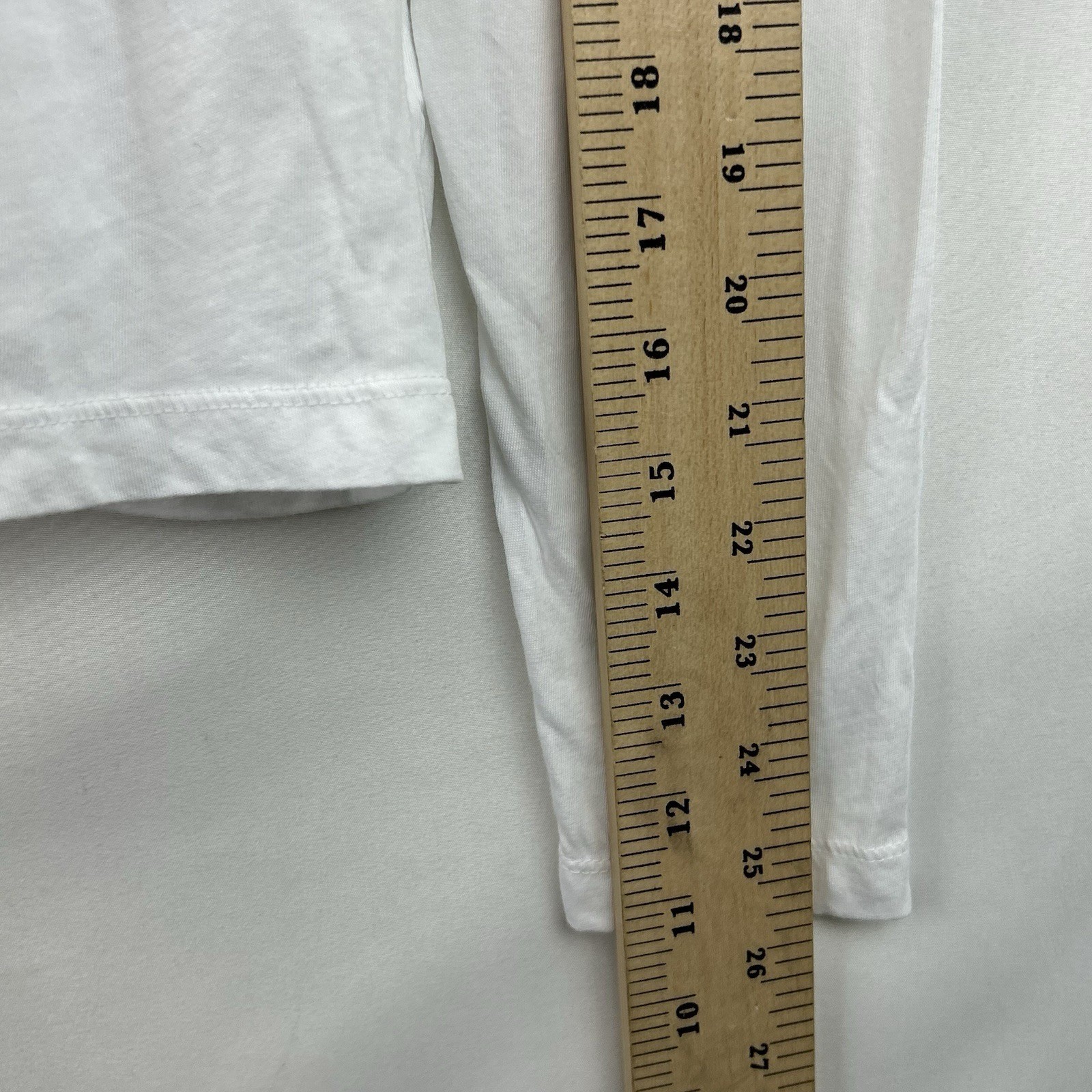 Mate The Label T-Shirt Long Sleeve Womens Sz M 100%Organic Cotton White Crewneck