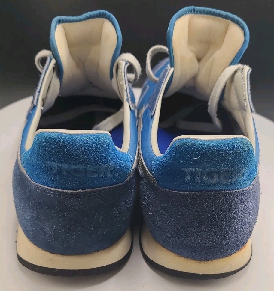 Vintage ASICS TIGER Shoes 80s Blue/Gray Nylon Men’s Sz 12.