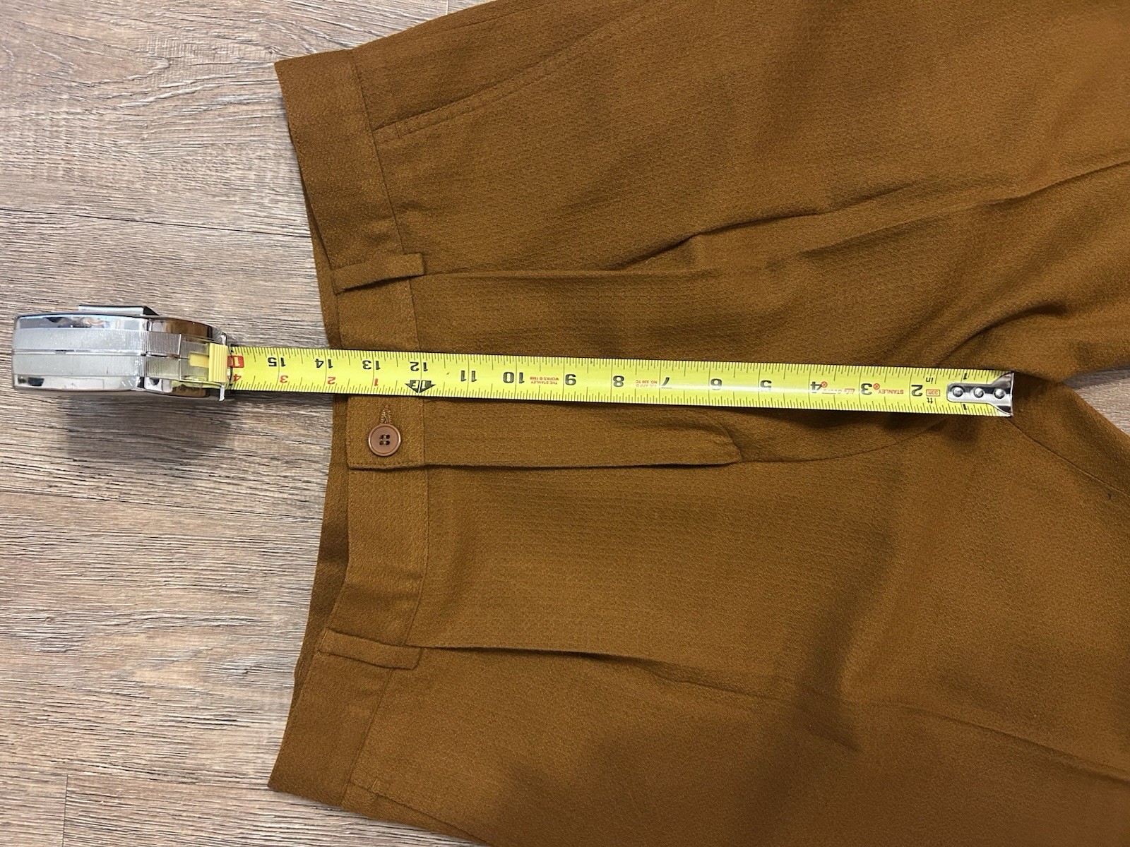 COS Wool Pleated Brown High Rise Trousers 30R 27” Inseam