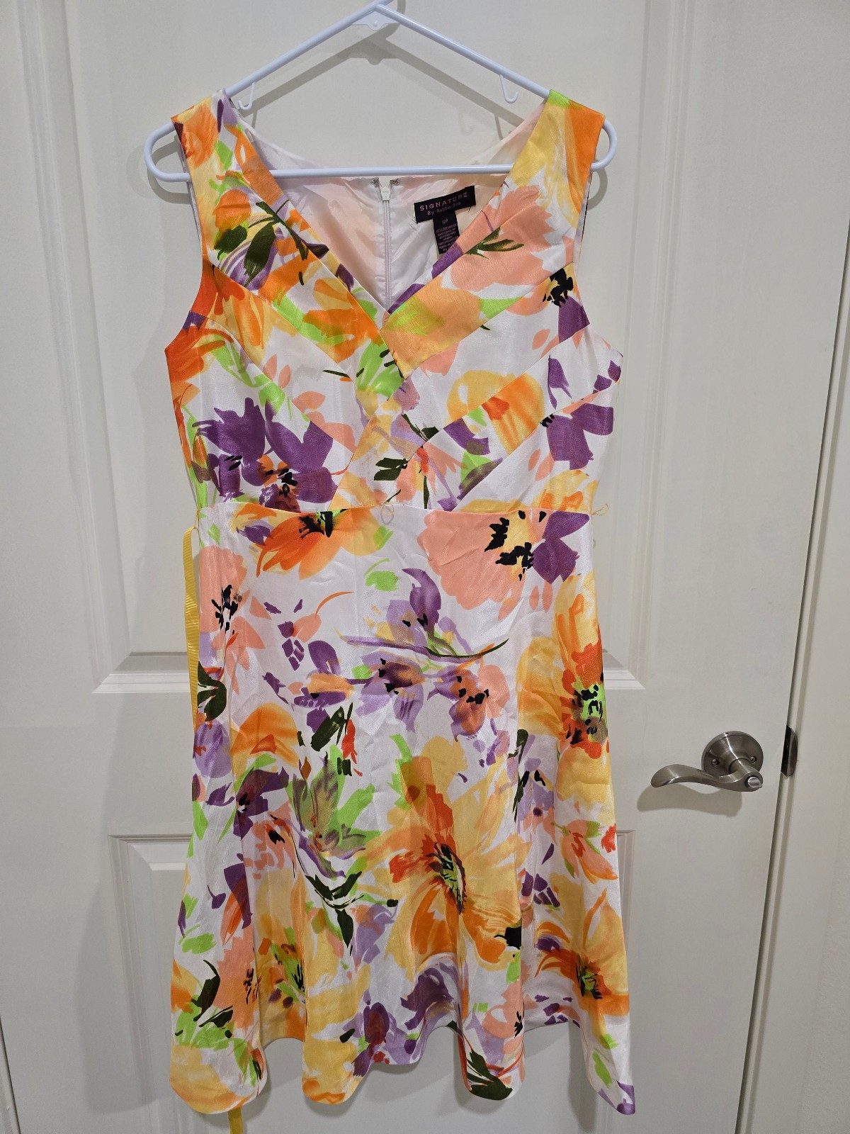 Signature by Robbie Bee Womens Size 12 Colorful Floral Sleeveless Lined Dress