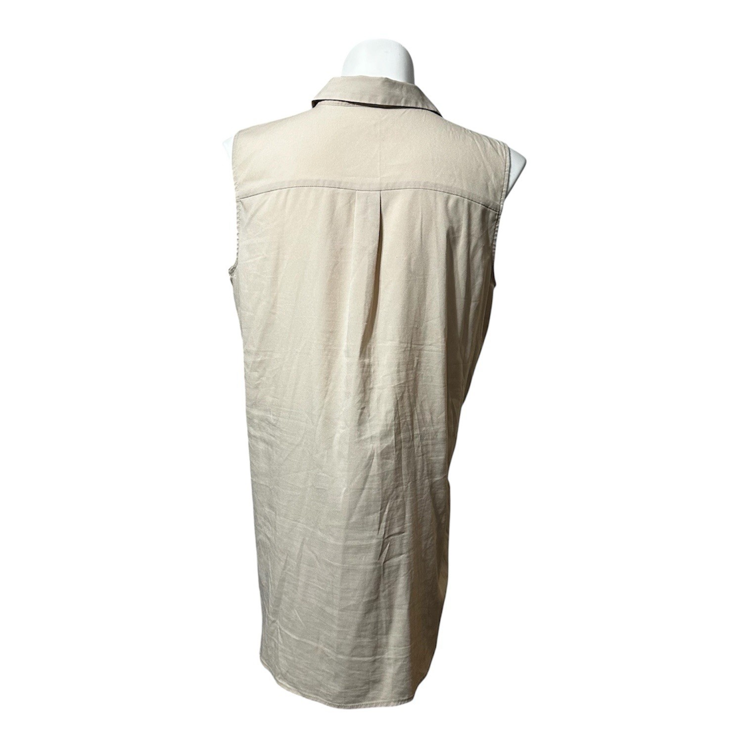 Ann Taylor Women’s XL Shirt Brown Sleeveless Trendy Stylish Top Button