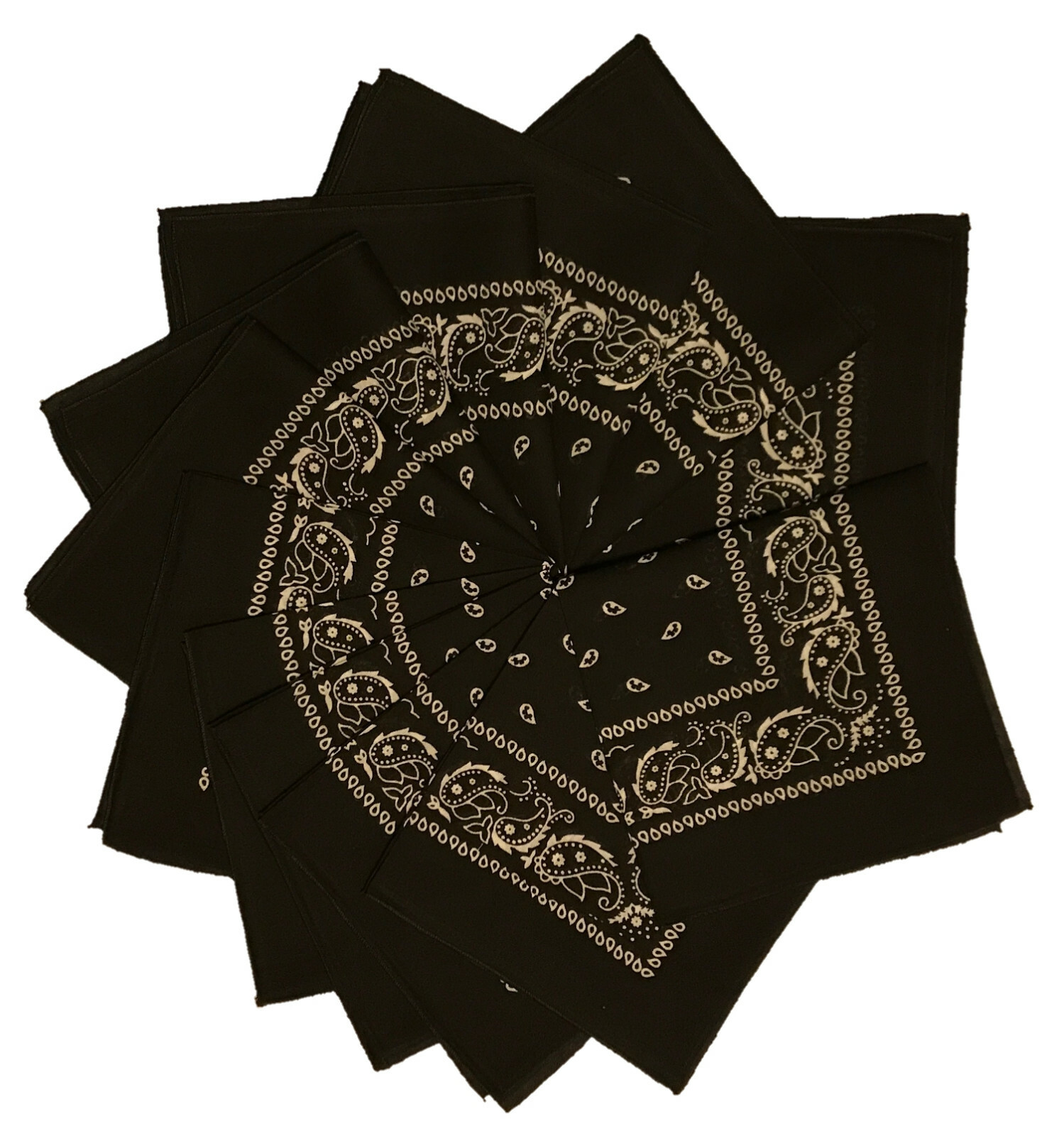Styllion Paisley printed and solid color Bandanas – 1, 3, 6, 12 pieces