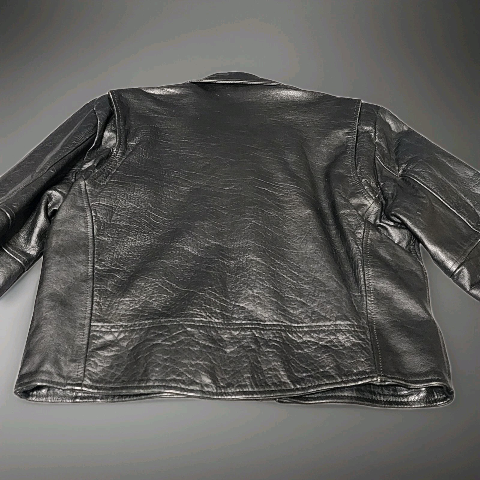 Vtg WILSONS Leather Jacket Motorcycle Biker Punk Metal Rock Moto 90s Size Large